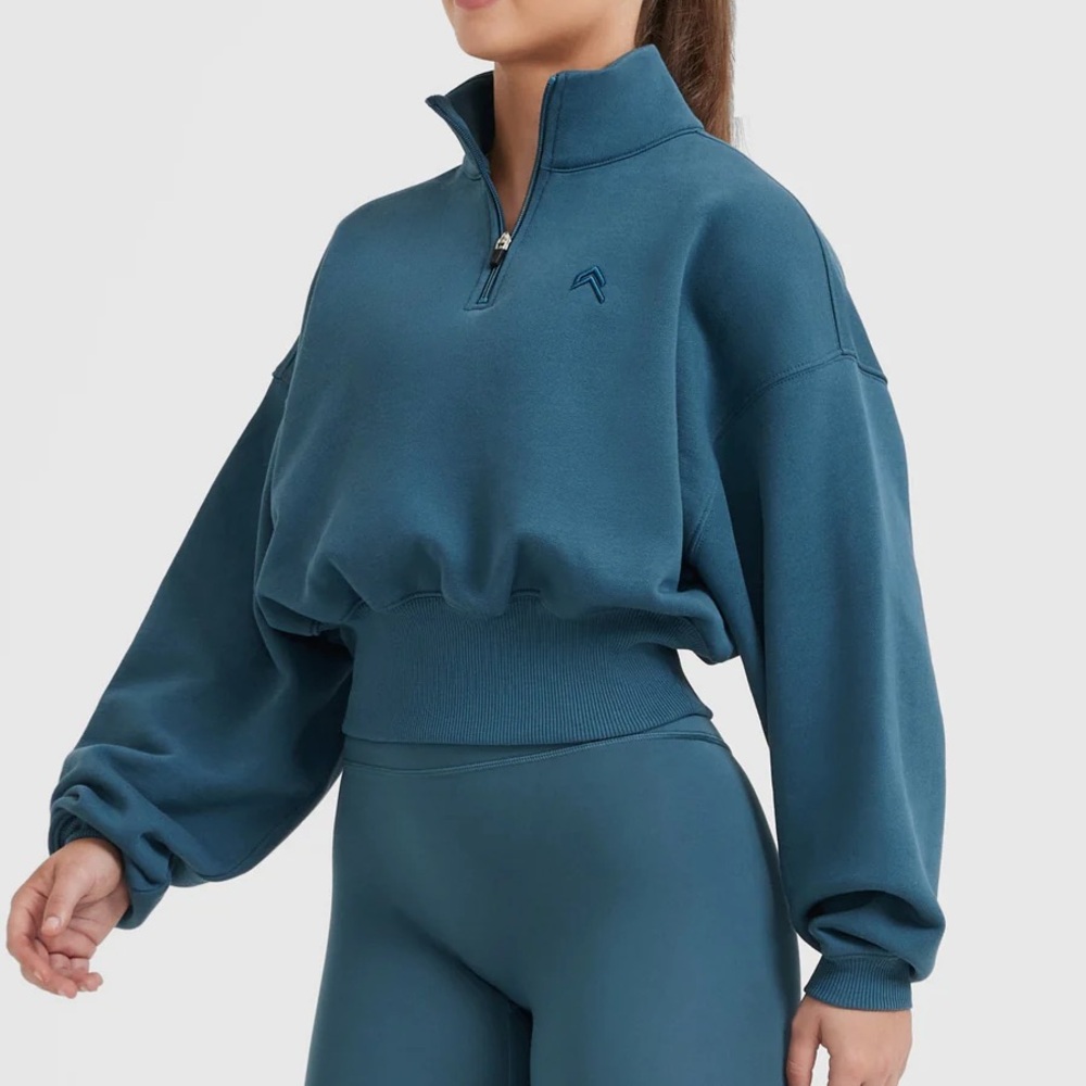 ALL DAY CROP 1/4 ZIP SWEATSHIRT